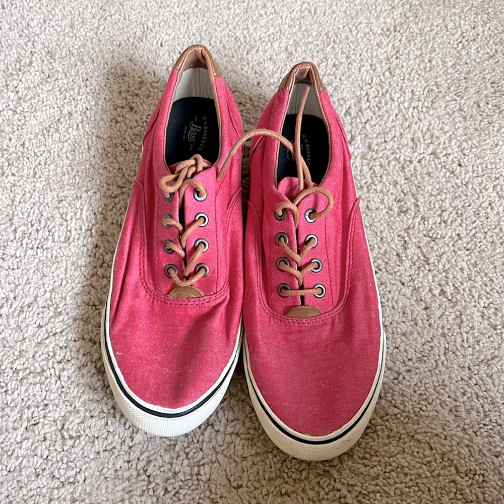 G.H. Bass Red Canvas Sneakers - Size 10
